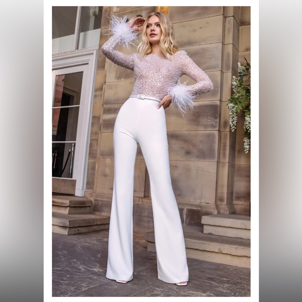 Nadine Merabi Amelia White Jumpsuit. Label size SM